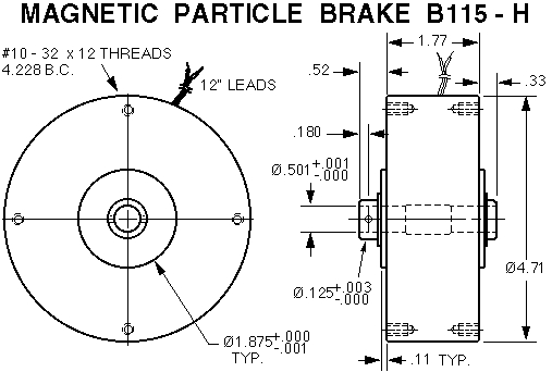 Brake B115-H drawing