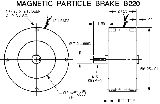 Brake B220-1 drawing